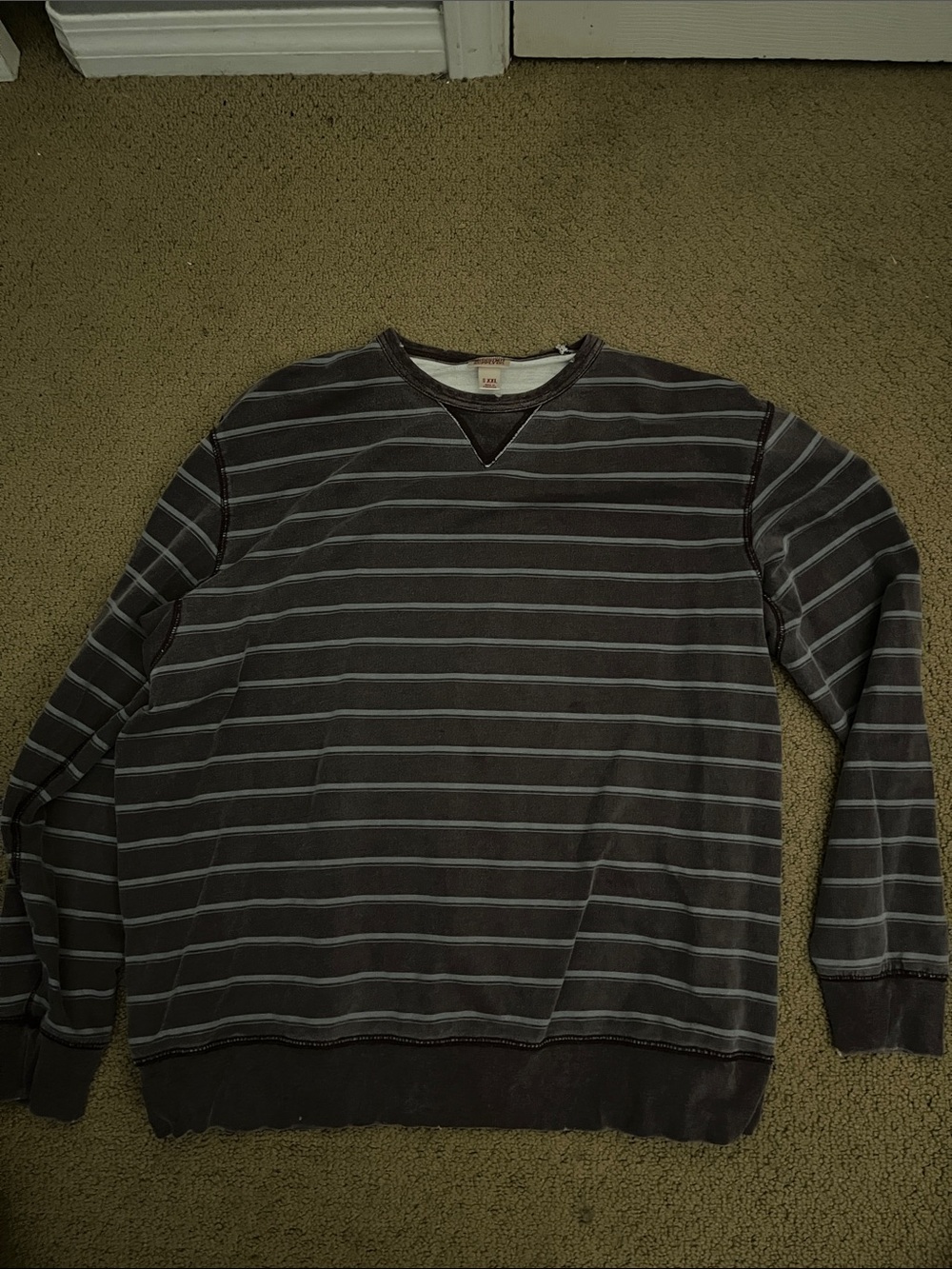 Mossimo Supply Co. Dark Gray Crewneck with Light Gray Stripes